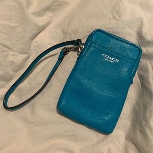 Teal Coach Wristlet